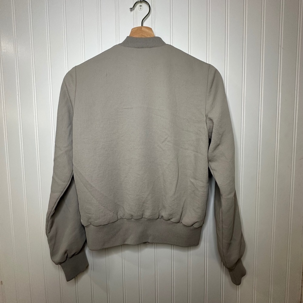 Aritzia Wilfred Bomber Jacket Button Front Neutral Beige Casual Lightweight - Picture 7 of 12